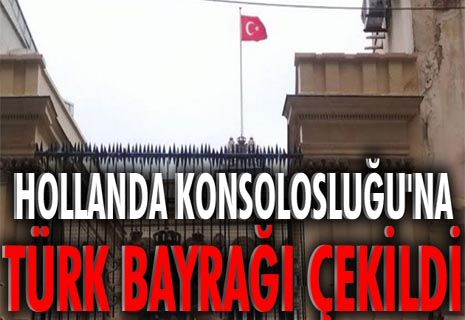 Hollanda Konsolosluğu'na Türk bayrağı çekildi