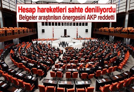 CHP'nin 'para hareketleri' araştırılsın önergesini AKP Meclis'te reddetti.