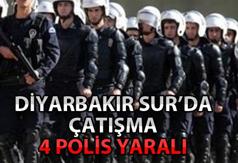 Diyarbakırda çatışma 4 Polis Yaralı