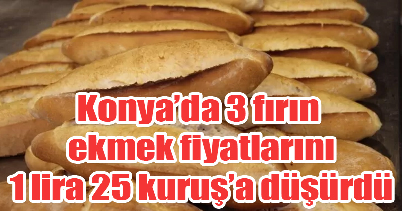 Konya'daki 3 fırın ekmek fiyatlarını 1,25'e düşürdü